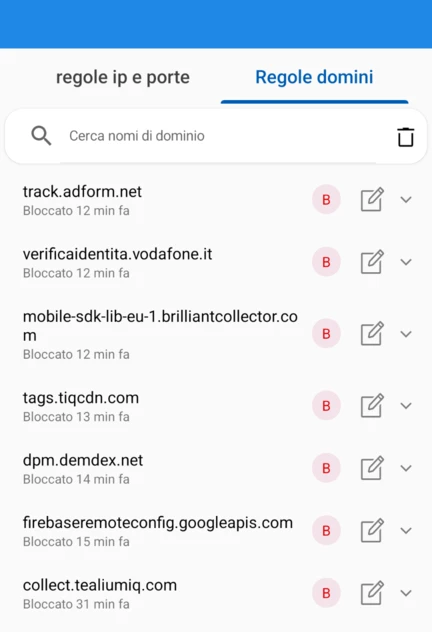 My Vodafone Italy - domain rules blocked with Rethink